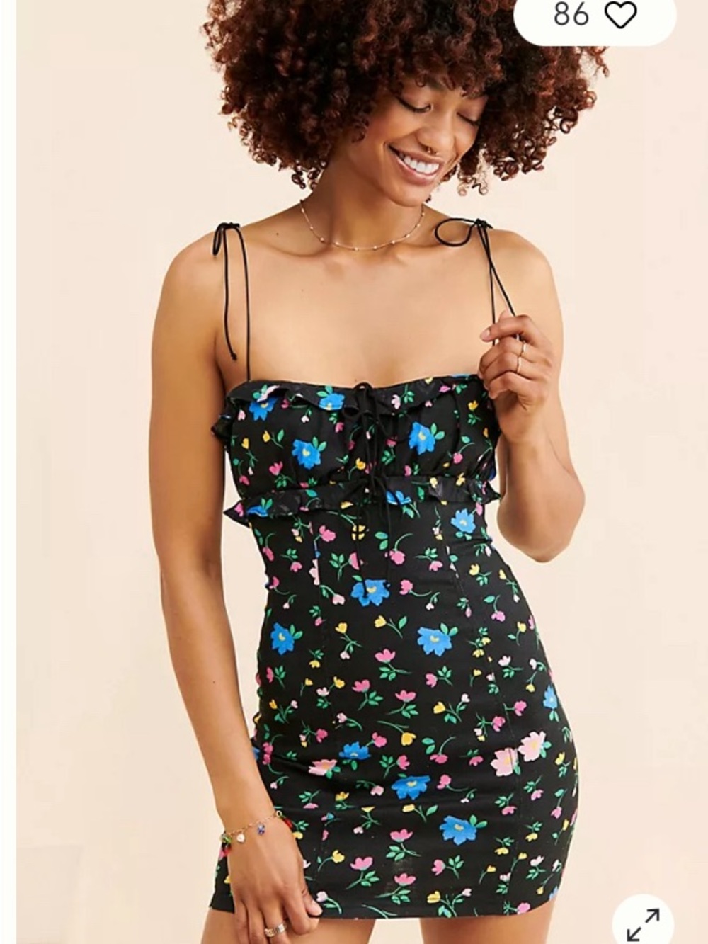 NWT For love and Lemons Anthropologie Robin Fresh floral Linen Fairy Dress S
